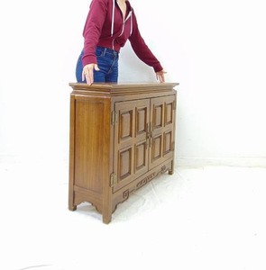 lot 284 image: Vintage Wood Cabinet or Bar with Paneled Doors