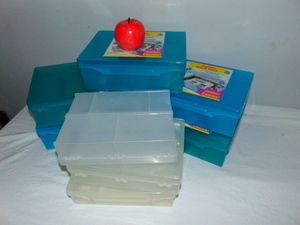 lot 265 image: Large Lot of Storage containers- Perfect for Tackle or Jewelry Making- ClearBlue
