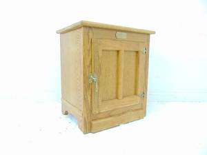 lot 291 image: White Clad USA Made Storage Cabinet End Table Nightstand