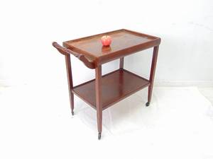 lot 685 image: Cute Vintage Wood Rolling Bar Cart