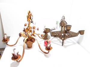 lot 574 image: Two Antique Metal Chandeliers c.1920s