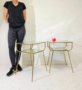 lot 151 image: Pair of WEST ELM -Curved Terrace Nightstands