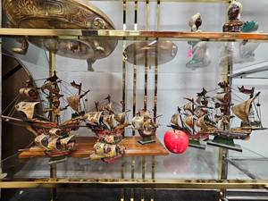 lot 23 image: Lot of Vintage Sailboat Sculptures
