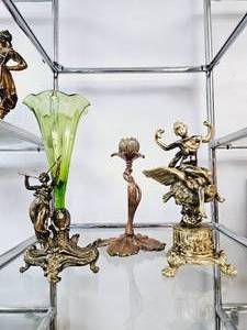 lot 30 image: Lot of 3 Vintage Art Nouveau Style Figures