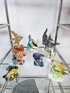 lot 32 image: Lot of Collectible Fish Sculptures