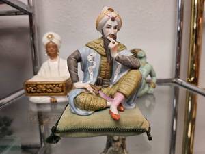 lot 42 image: Lot of 3 Unique Seated Male Figurines