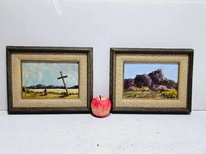 lot 55 image: Pair of Original Oil Paintings Framed