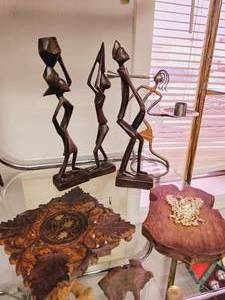 lot 67 image: Lot of Wooden Sculptures and Items