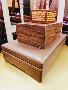 lot 71 image: Three Beautiful Vintage Wood Boxes