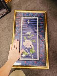 lot 77 image: Vintage Silk Embroidery