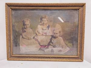 lot 79 image: Antique Painted Photograph Framed