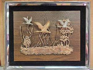 lot 85 image: Vintage Dimensional Metal Art of Ducks and Geese