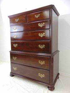 lot 223 image: ETHAN ALLEN Mahogany Classical Tallboy Dresser - High Quality