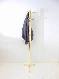 lot 542 image: Polished Brass Look Coat and Hat Rack