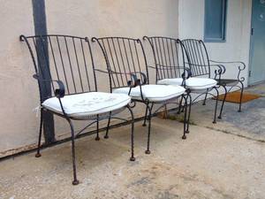 lot 230 image: Set of 4 Vintage Iron Patio Chairs