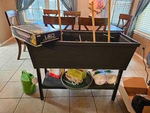 lot 323 image: Elevated Garden Bed with Grow Light and Accessories