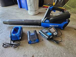 lot 405 image: Electric Leaf Blower by KOBALT with Charger and Batter etc. 40V Max