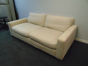 lot 156 image: RESTORATION HARDWARE Beige Sofa
