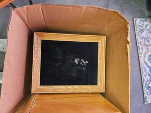 lot 157 image: Large Box of Wood Frames with Velvet Backing