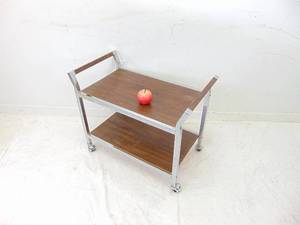 lot 553 image: 1960s Chrome and Wood-Look Laminate Bar Cart