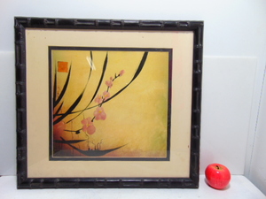 lot 285 image: Elegance I Wall Art- Professionally Framed Faux Bamboo Frame