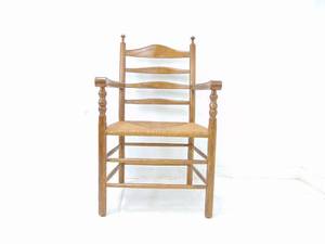 lot 387 image: Vintage Ethan Allen Rush Seat Ladder Back Chair #3