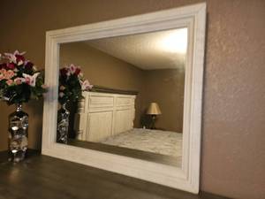 lot 333 image: Mirror in White Frame