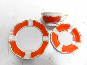 lot 467 image: German Porcelain China Includes Plate, Saucer, and Teacup