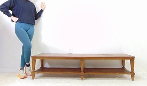 lot 441 image: Beautiful Mid Century Modern Wood Coffee Table with Cane Shelf