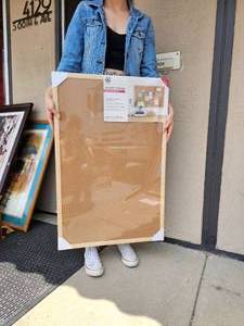 lot 598 image: NEW U Brands 23x35in. Wood Framed Cork Board