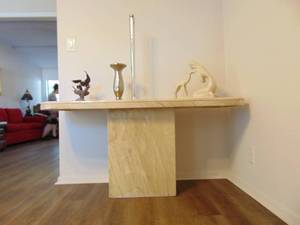 lot 523 image: Solid TRAVERTINE Console Table Vintage