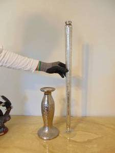 lot 525 image: Two Silver Tone Vases