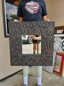 lot 128 image: Metal Framed Wall Mirror