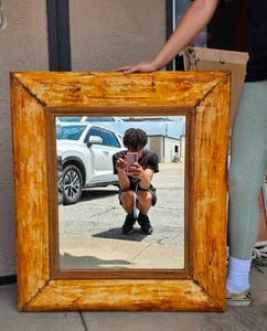 lot 483 image: Chunky Metal Rustic Style Mirror by Uttermost