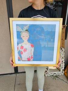 lot 132 image: Cute Girly Print in Gold Frame