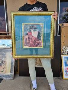 lot 133 image: Barbara A. Wood Limited Edition Signed and Numbered Framed Print of Woman with Fan
