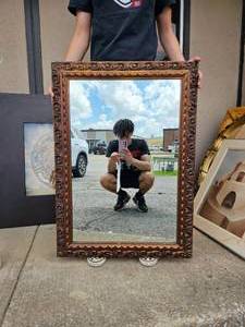 lot 137 image: Vintage Deep Gold Tone Ornate Wall Mirror by Turner Classics