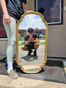 lot 487 image: Uniquely Shaped Gold Trimmed Mirror