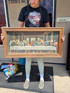 lot 488 image: The Last Supper Vintage Color by Numbers Artwork Framed