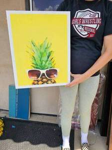 lot 482 image: Cool Pineapple Canvas Print