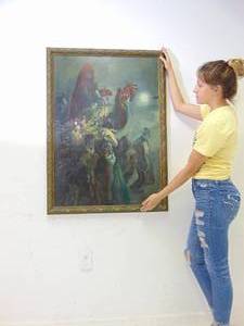 lot 38 image: Vintage Original Oil Painting on Canvas - Moody Arabian Scene