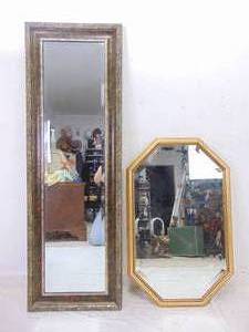 lot 367 image: Lot of Two Mirrors - Full Length Mirror and Octagonal Mirror