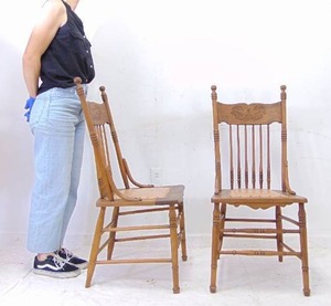 lot 151 image: Pair of Vintage Side Chairs with Patina
