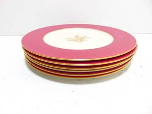 lot 391 image: Set of SIX LENOX USA Made Plates with Gold Leaf Wheat Pattern