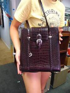 lot 119 image: BRIGHTON Genuine Leather Croc Style Purse