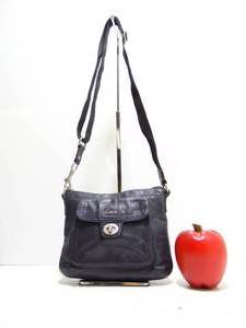 lot 111 image: COACH Black Leather Swingpack Crossbody Bag Adjust Strap