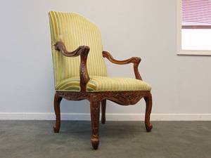 lot 42 image: FAIRFIELD Stately Armchair in Velvety Striped Fabric