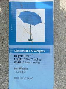 lot 66 image: 9 Sun Umbrella- Blue and Still in the Box