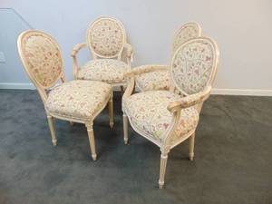lot 163 image: Set of Four French Style Dining Chairs