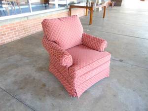 lot 181 image: Beautiful and Clean Deep Red Armchair by Fashion House Furniture of North Carolina